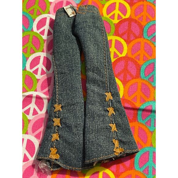 Bratz Yasmin Doll Style It Skinny Low Waist Blue Jeans Cross Stitch Legs - Picture 6 of 6